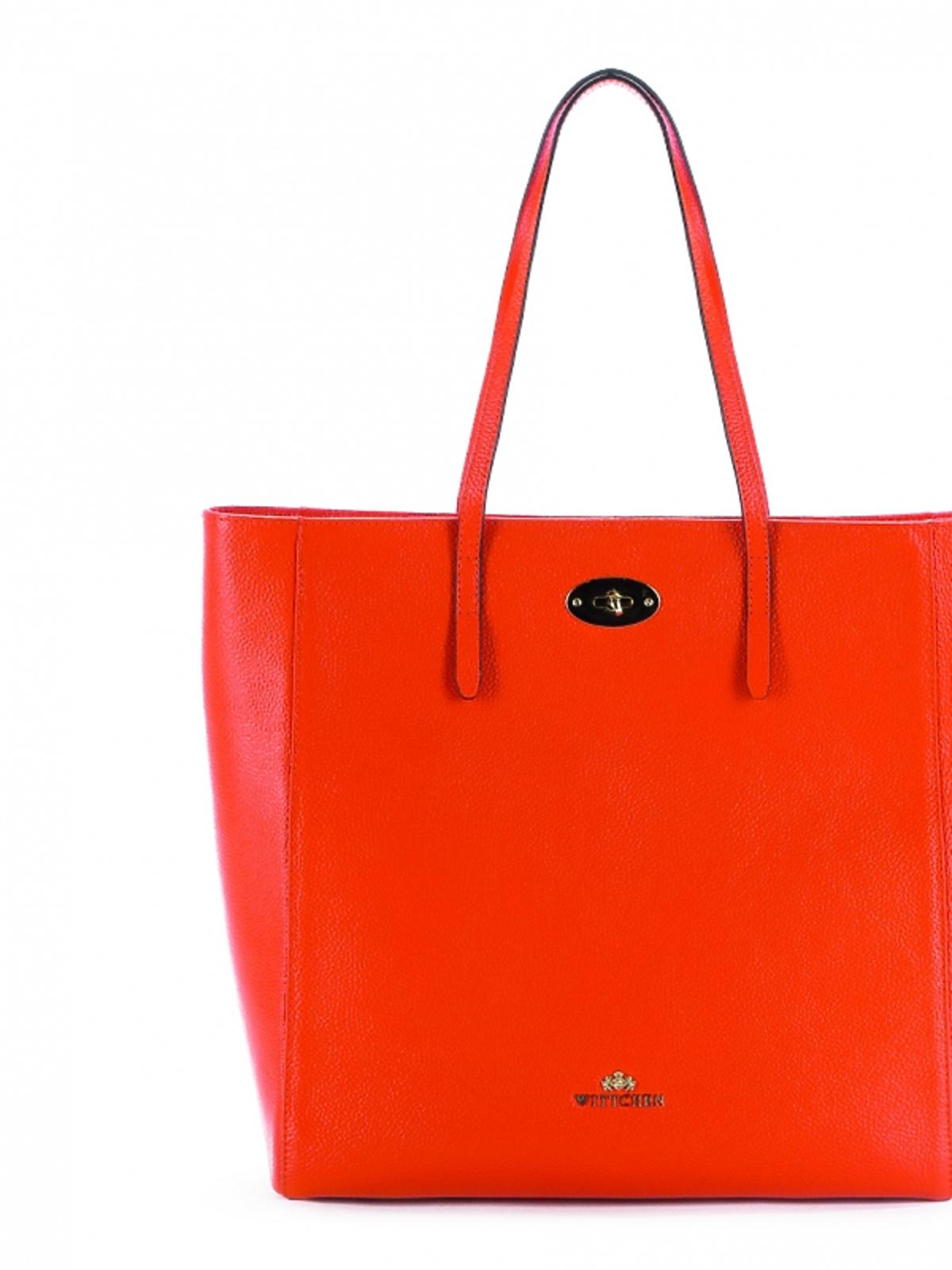 Duża torba typu tote w pomarańczowym kolorze