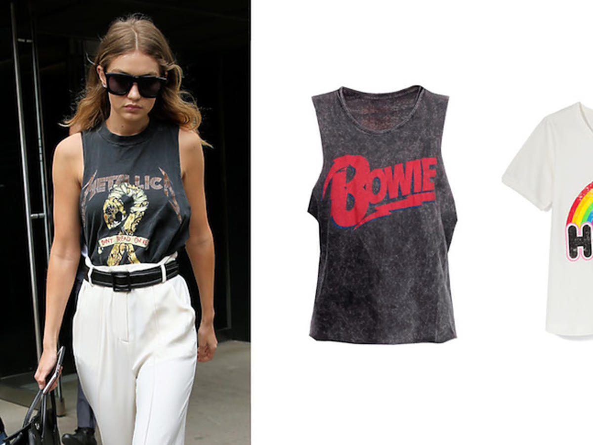 Gigi Hadid i trend na t-shirty z nadrukami