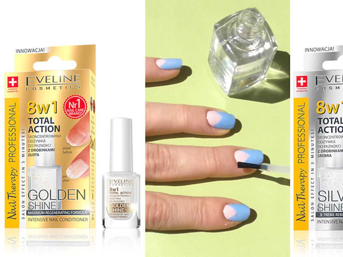 Odżywki do paznokci Eveline Cosmetics 8 in 1 Total Action i pomysł na wiosenny manicure