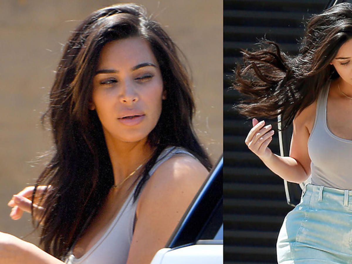 Zaspana Kim Kardashian w ciasnej mini i obcisłym topie