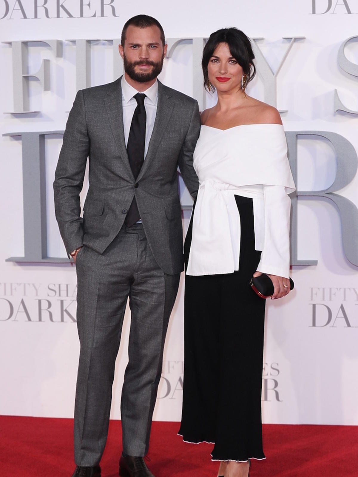 Jamie Dornan i Amelia Warner na premierze Ciemniejszej strony Greya w Londynie