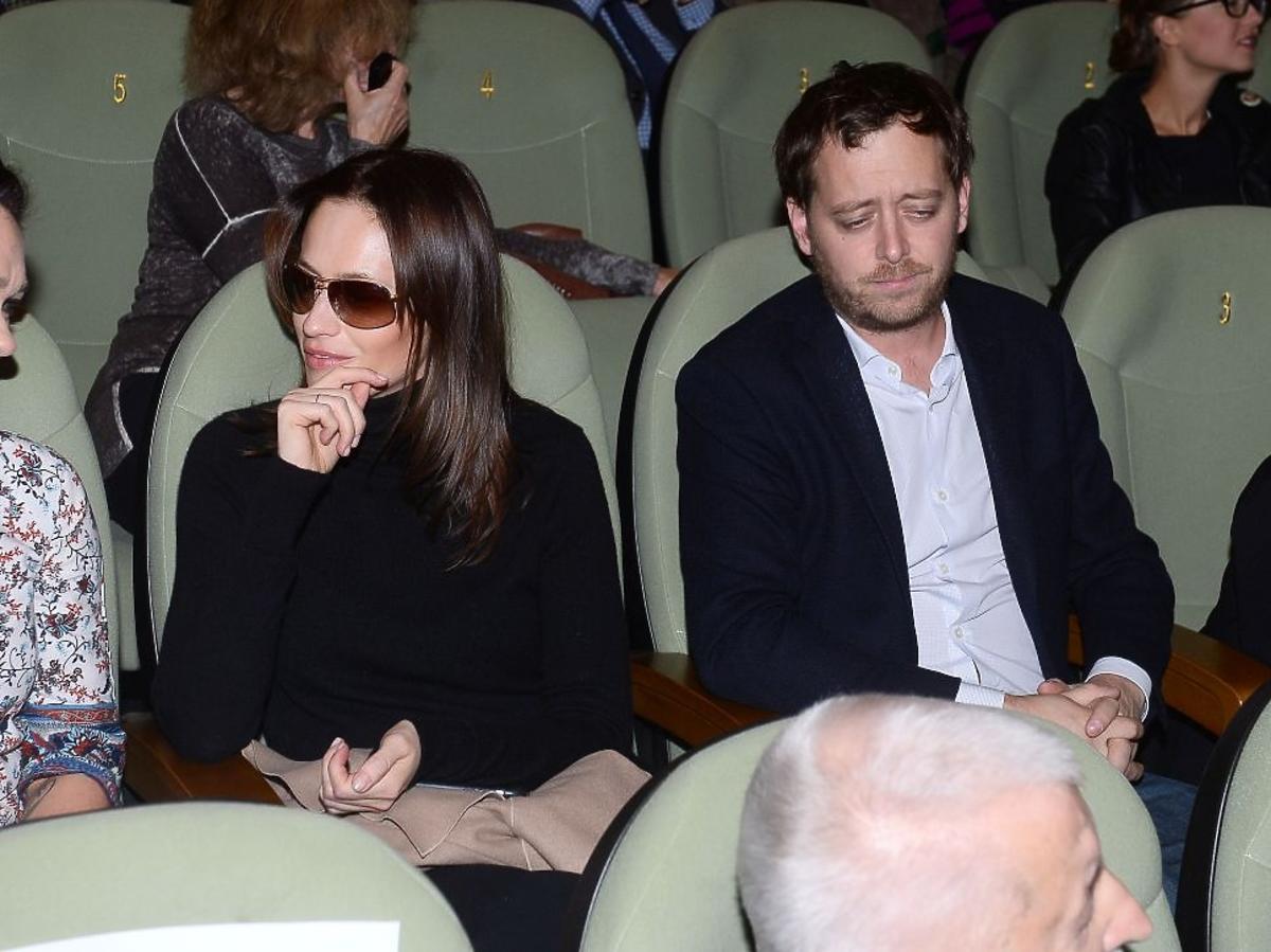Magdalena Różczka, Jan Holoubek na premierze filmu
