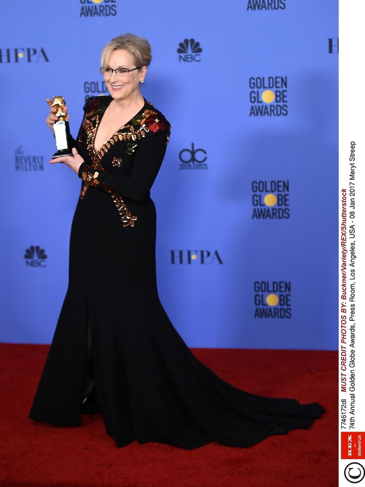 Meryl Streep podczas 74. ceremonii wręczenia Złotych Globów