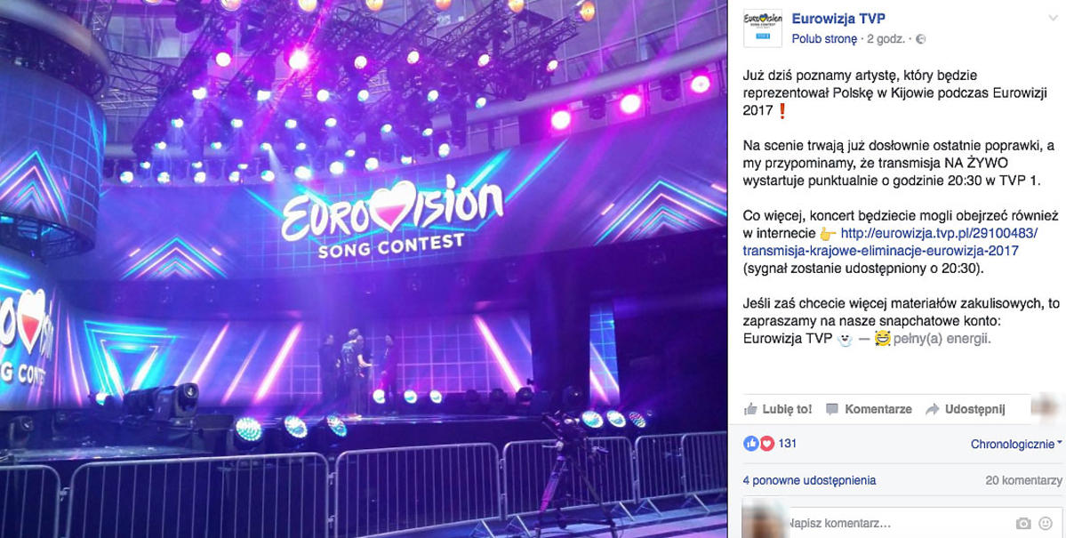 Finał polskich preselekcji do Eurowizji - scena