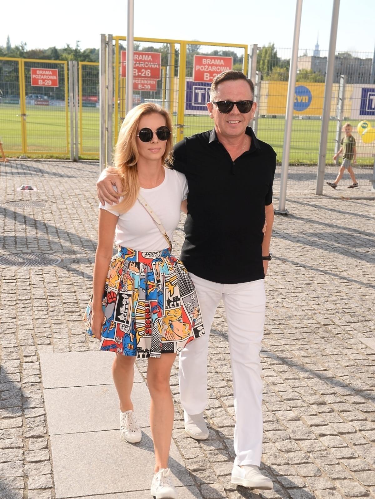 Izabela Janachowska z mężem Krzysztofem Jabłońskim mecz Gwiazdy TVP Gwiazdy TVN 2015