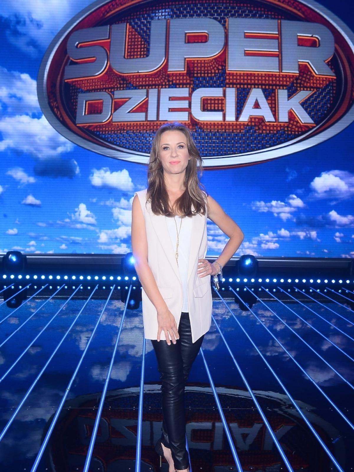 Katarzyna Ankudowicz na nagraniu programu SuperDzieciak