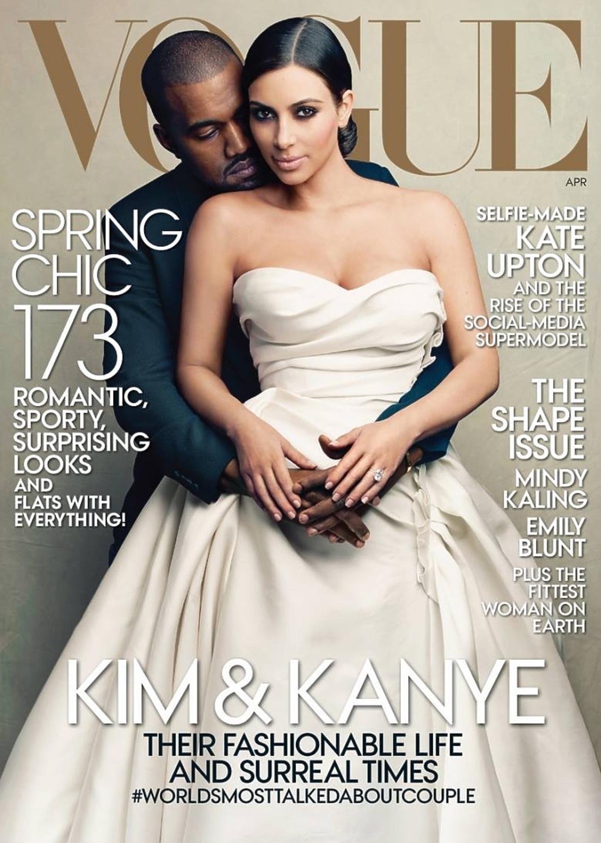 Kim Kardashian i Kanye West na okładce Vogue