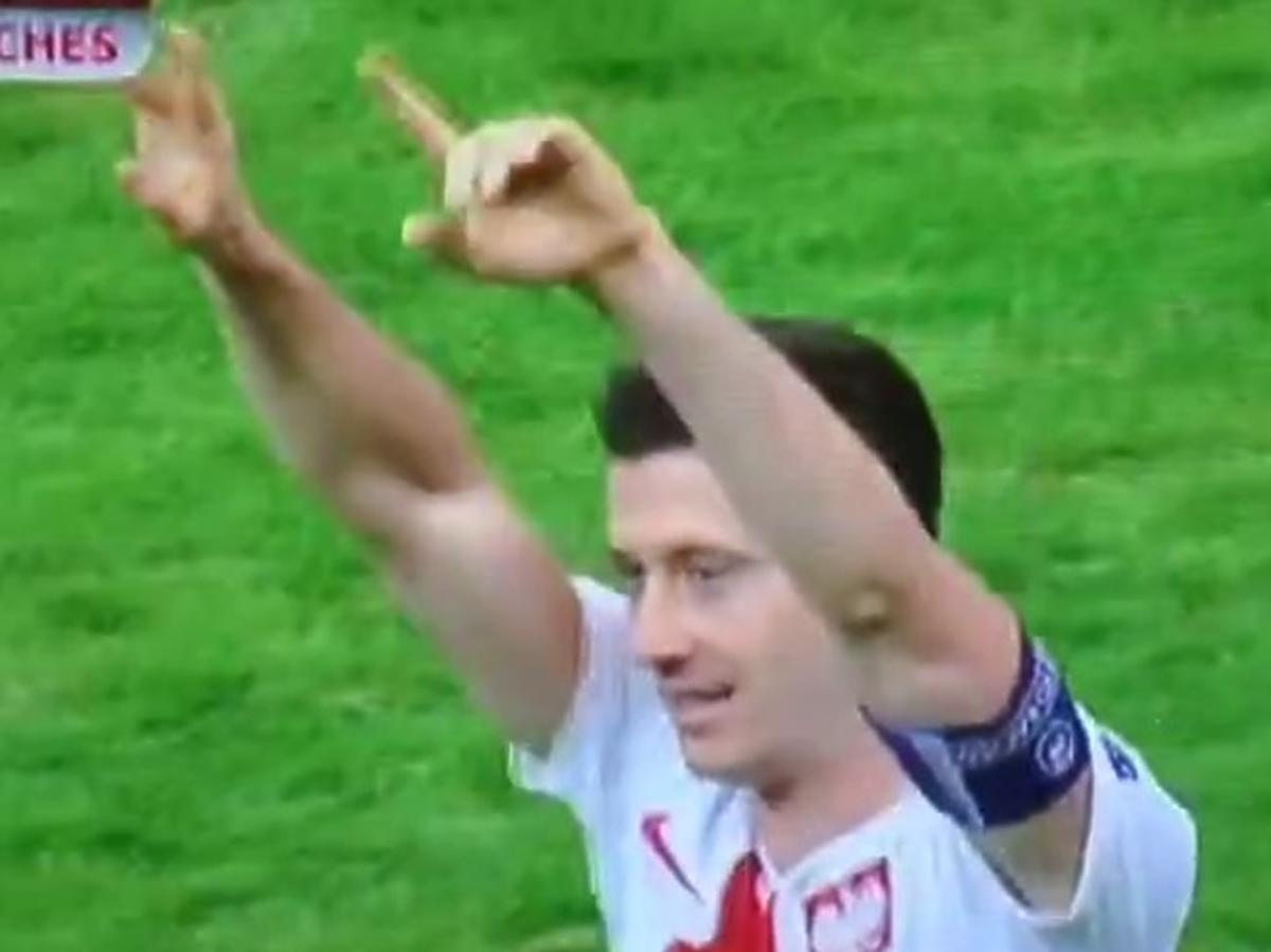 Robert Lewandowski podczas meczu Polska-Gibraltar