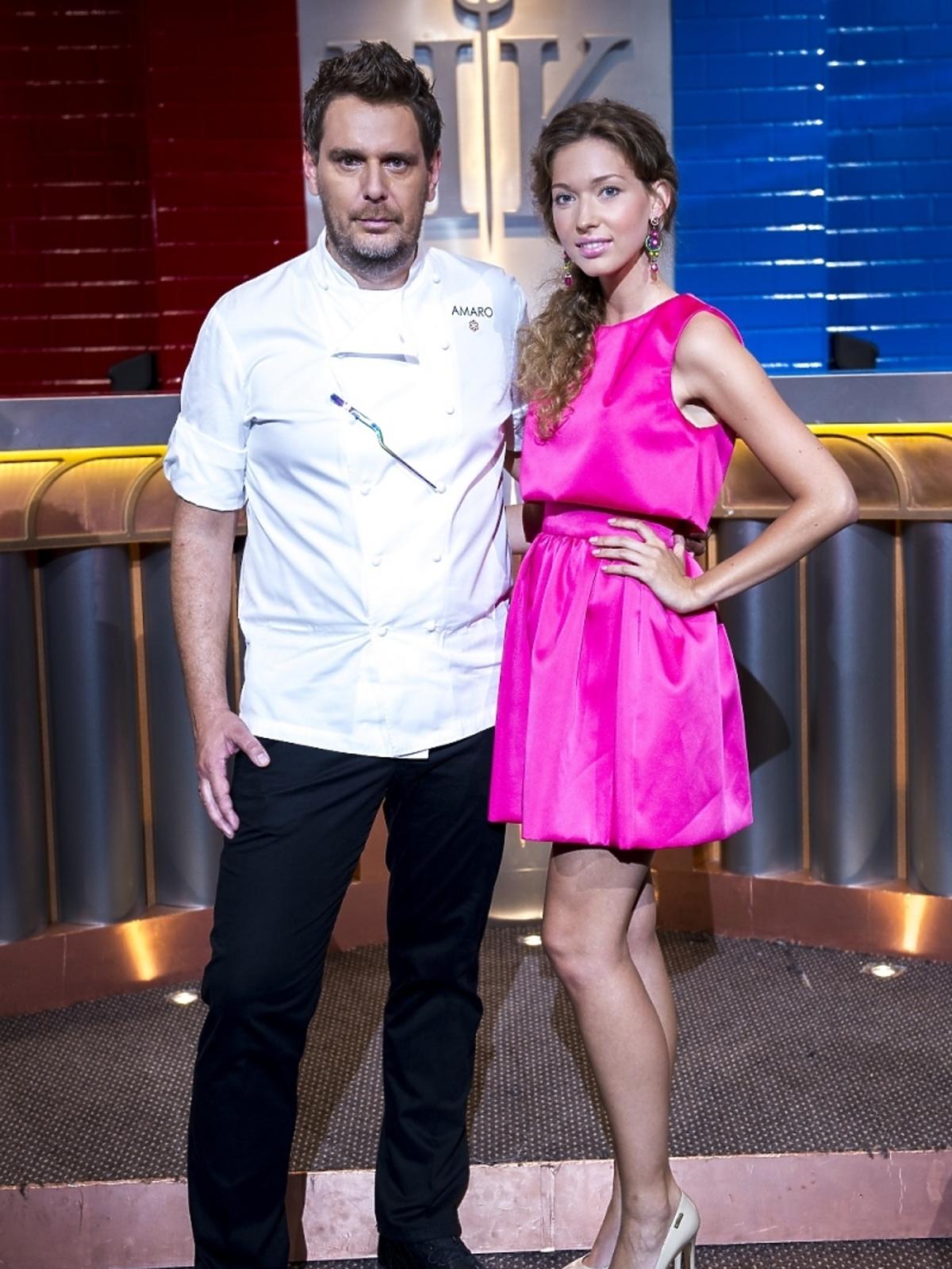 Wojciech Modest Amaro i Angelika Ogryzek na planie Hell's Kitchen
