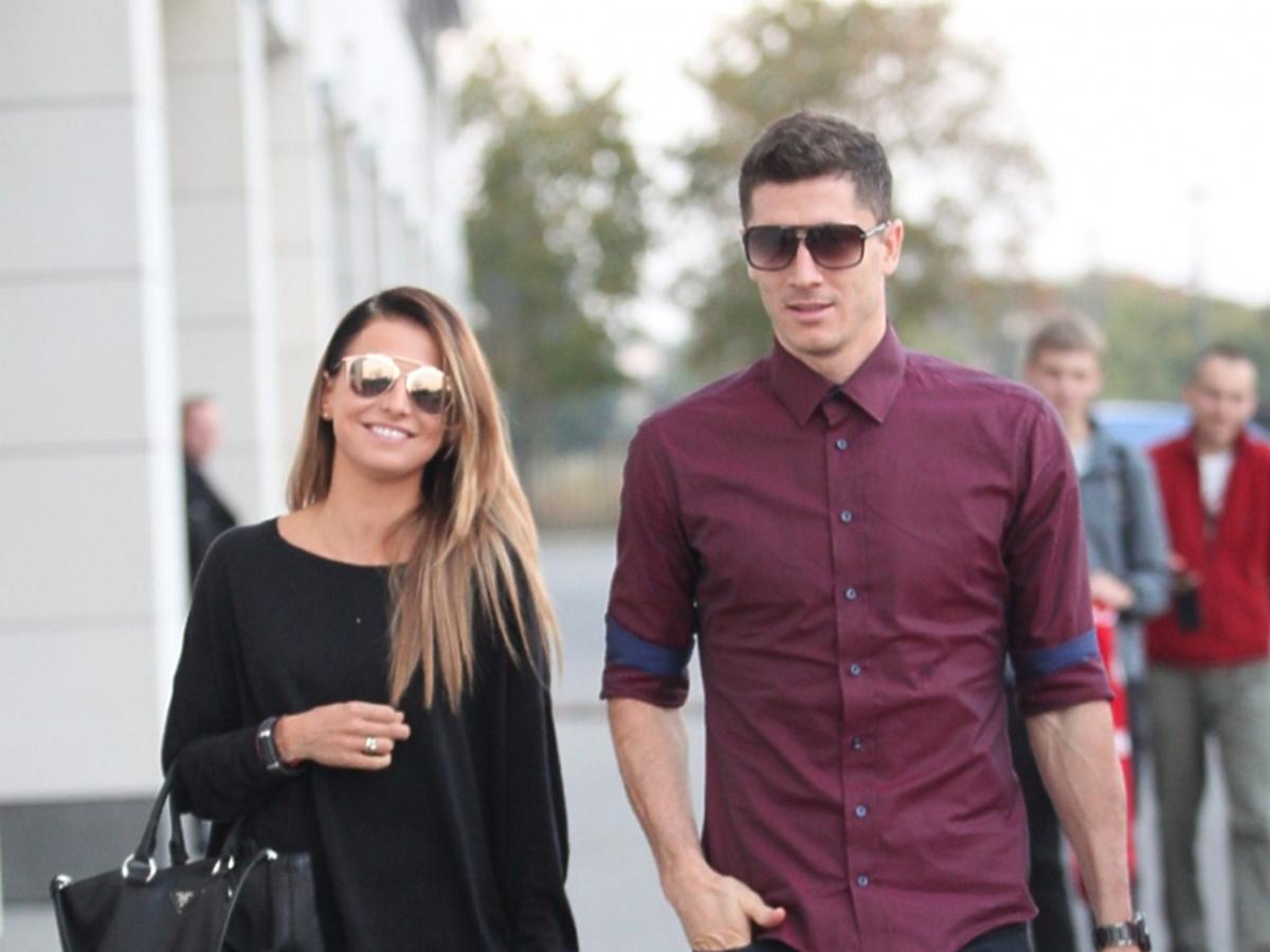 Anna Lewandowska i Robert Lewandowski na zgrupowaniu przed meczem