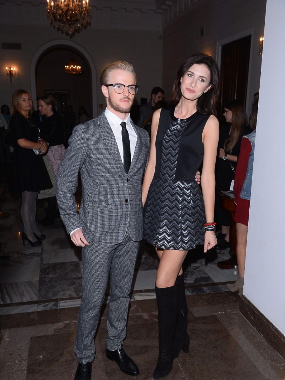 Ewa Mielnicka i Ian Rooth na pokazie mody Tru Trussardi