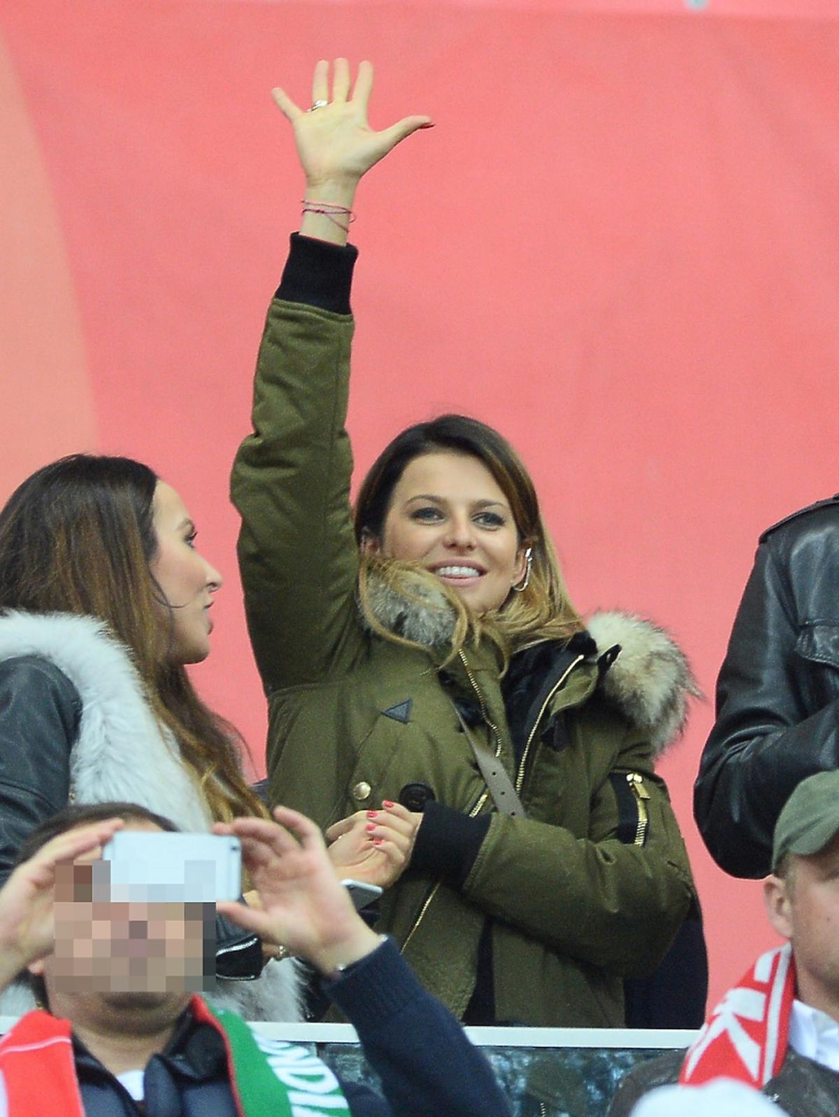 Anna Lewandowska na meczu Polska-Irlandia