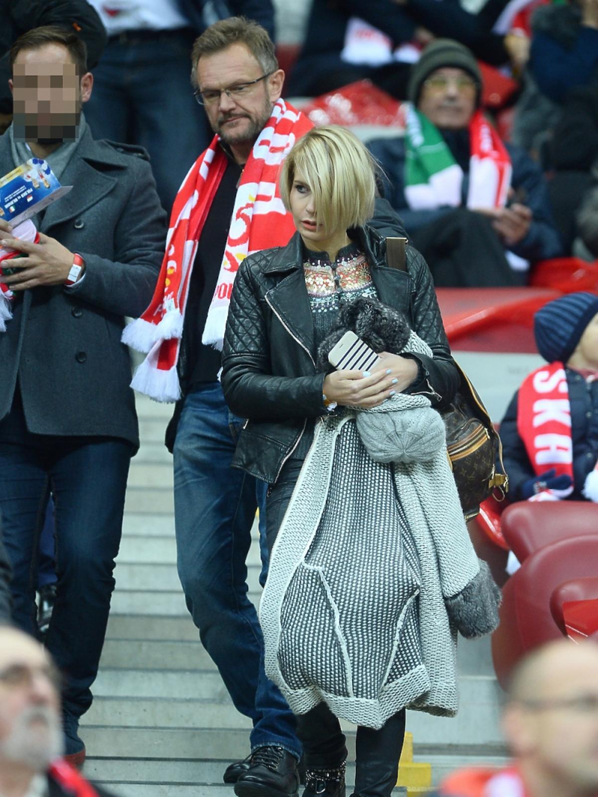 Cezary i Edyta Pazurowie na meczu Polska-Irlandia
