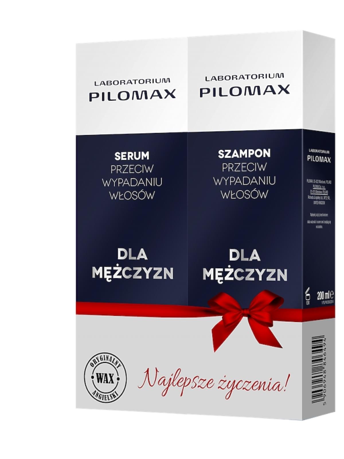 zestaw kosmetyków Szampon + Serum przeciw wypadaniu włosów dla mężczyzn Pilomax, 89 zł