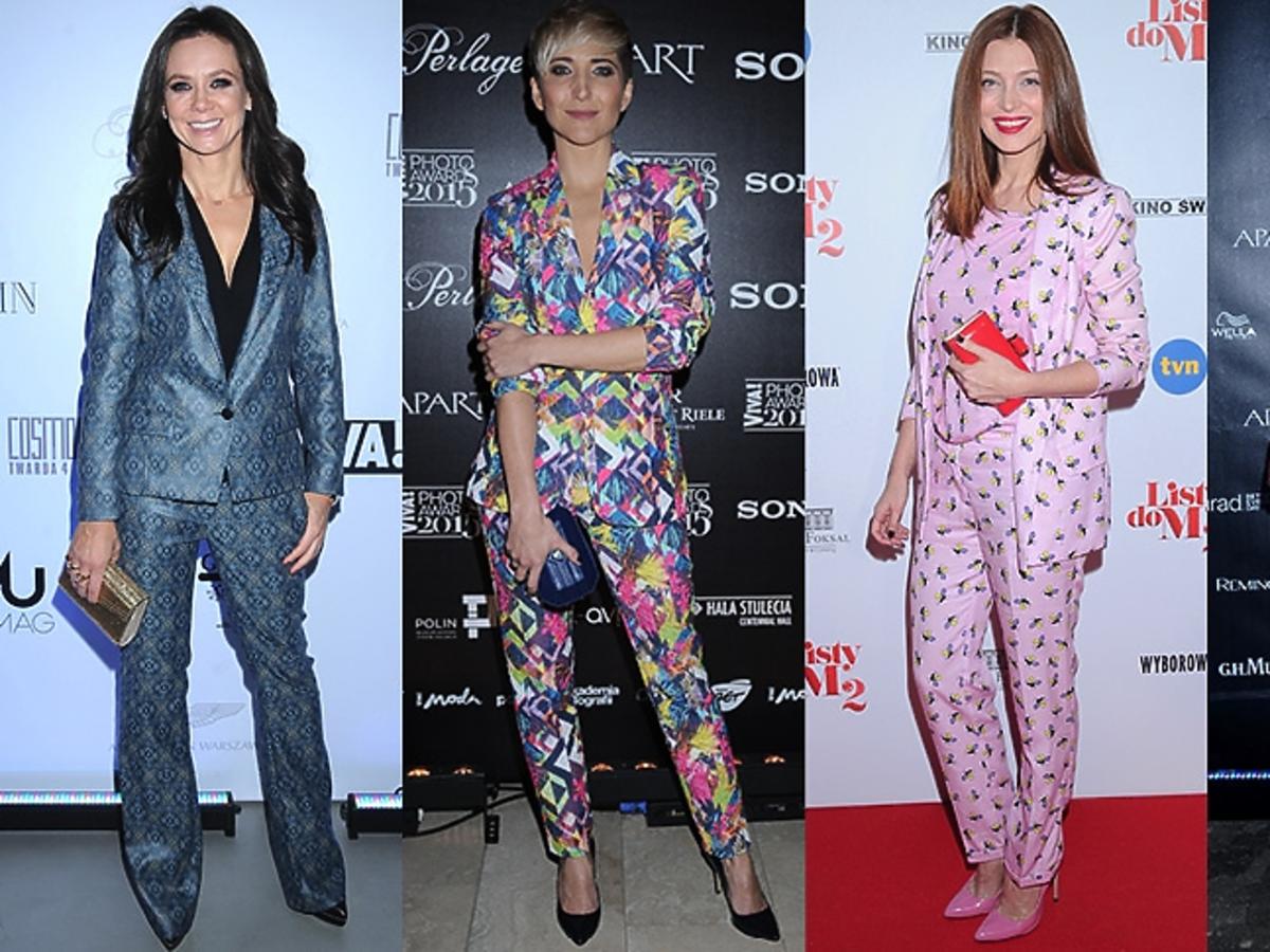 Kinga Rusin, Patrycja Markowska, Ada Fijał, Magda Steczkowska w garniturach w kolorowe printy