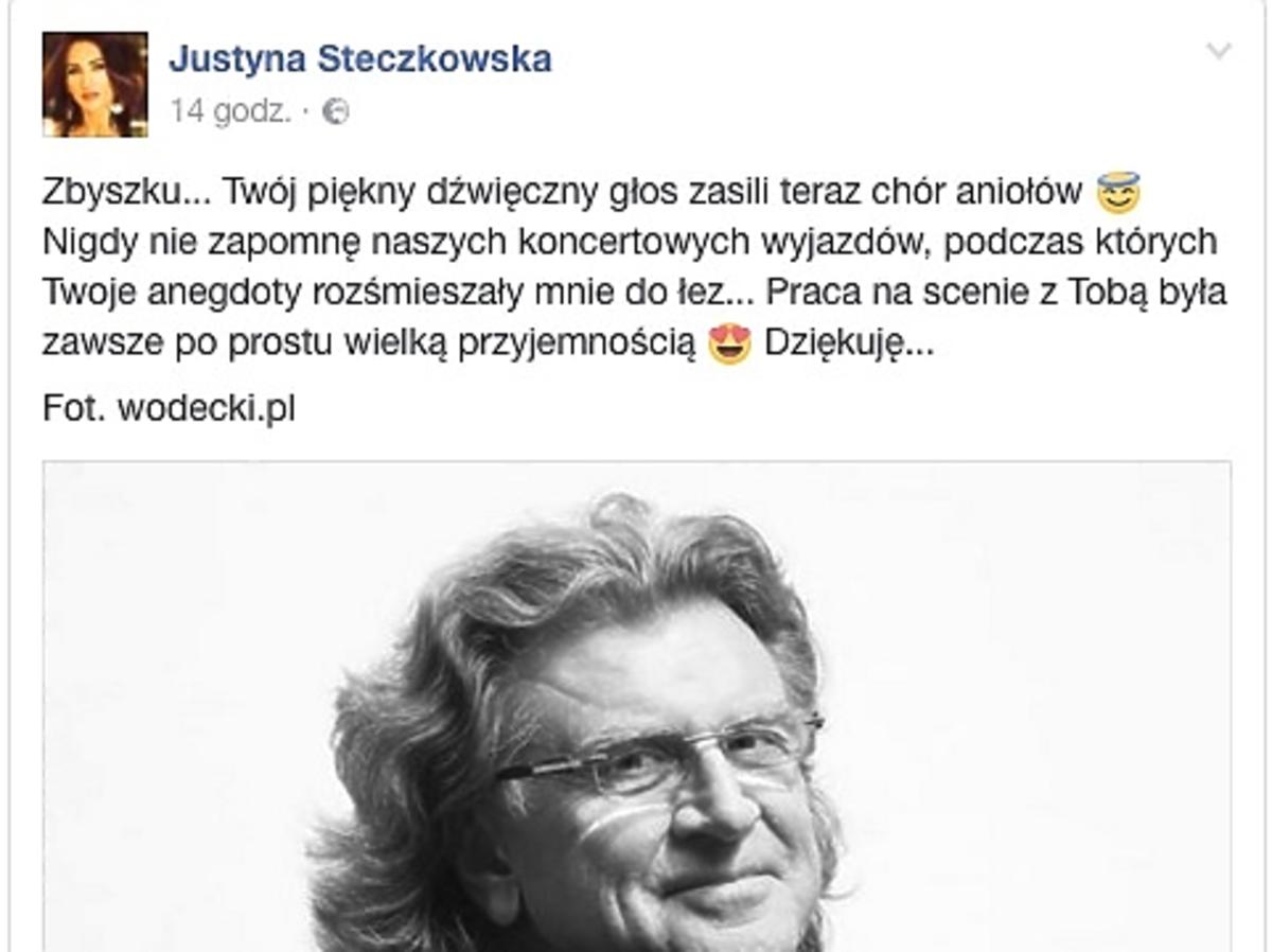 Justyna Steczkowska żegna Zbigniewa Wodeckiego
