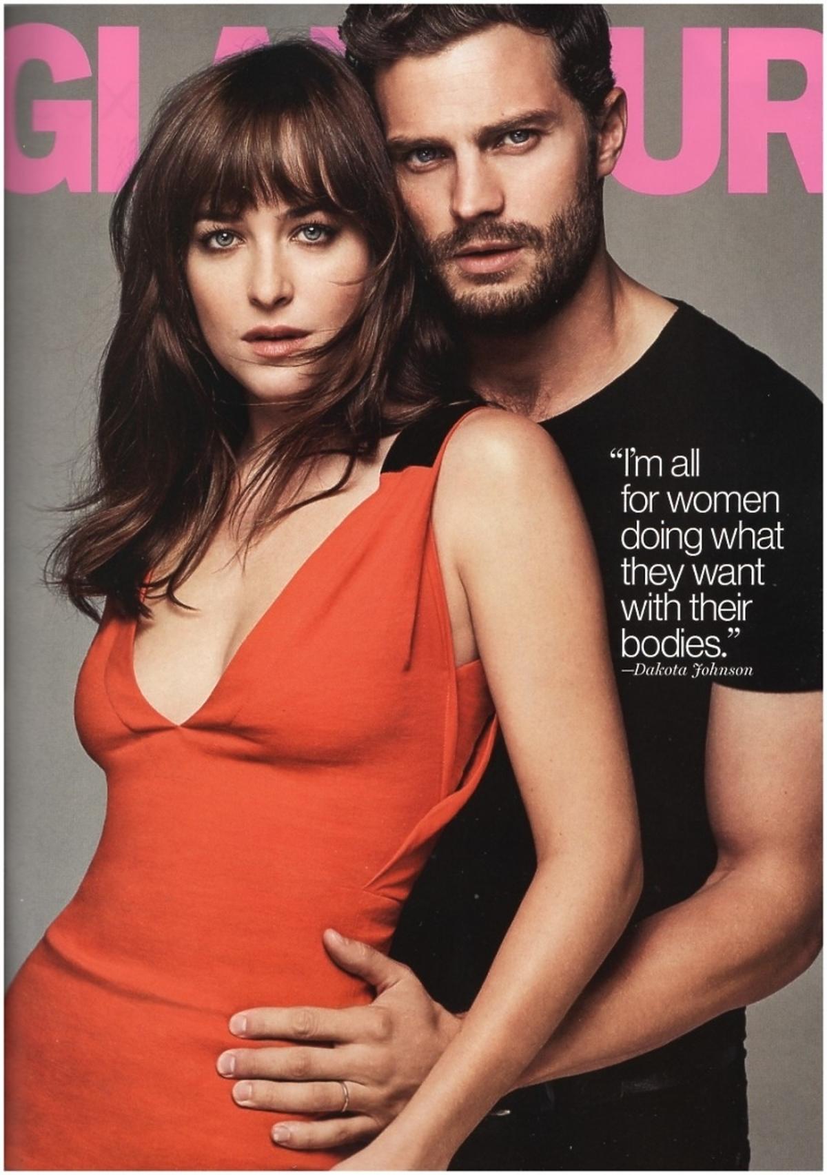 50 twarzy Greya: Dakota Johnson i Jamie Dornan na okładce Glamour luty 2015. Jamie Dornan gay