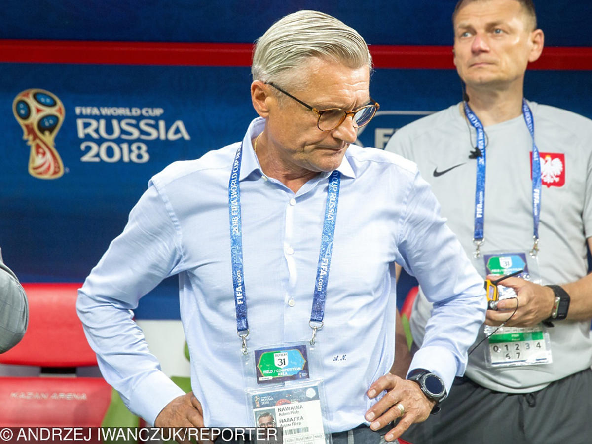 Adam Nawałka podczas meczu Polska-Kolumbia
