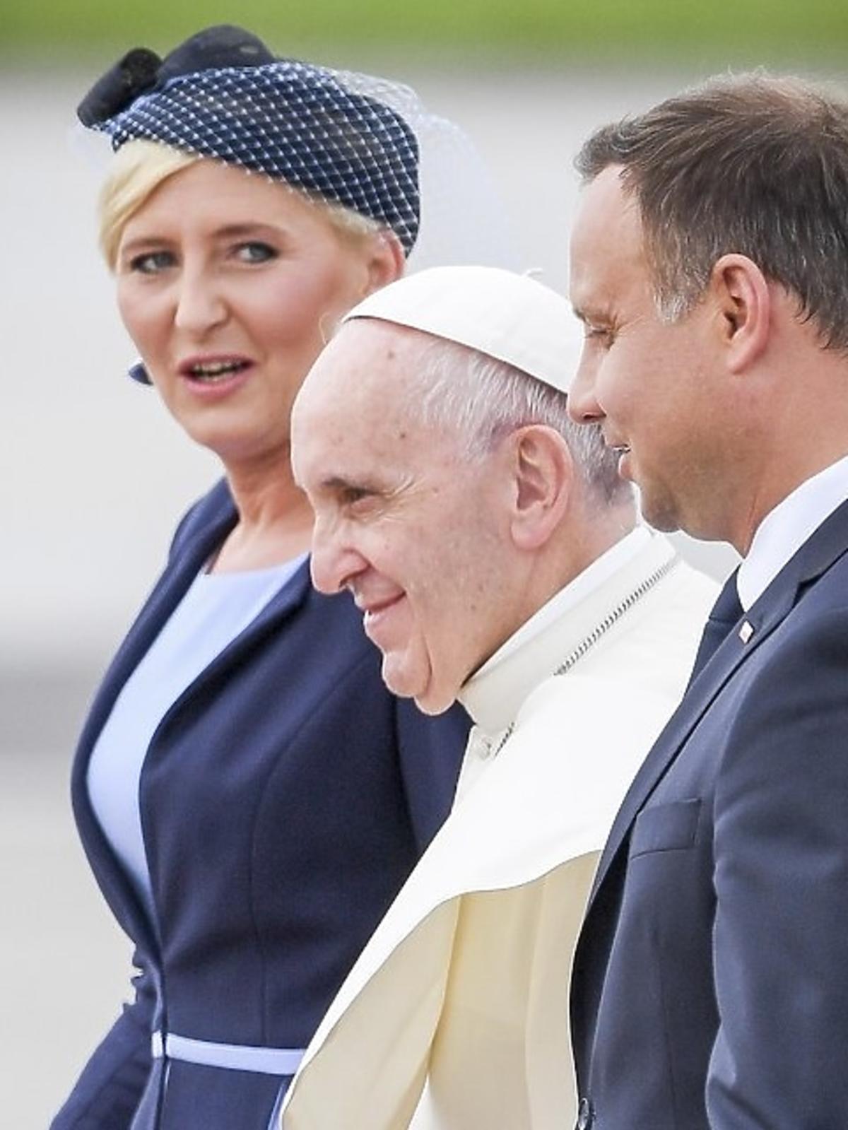Agata Duda i Andrzej Duda na spotkaniu z papieżem