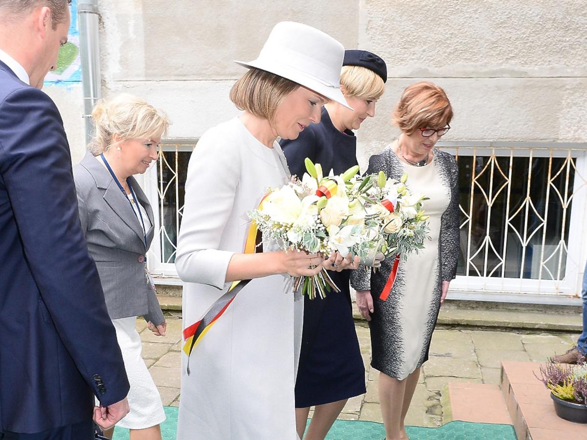 Agata Duda i królowa Matylda w szkole