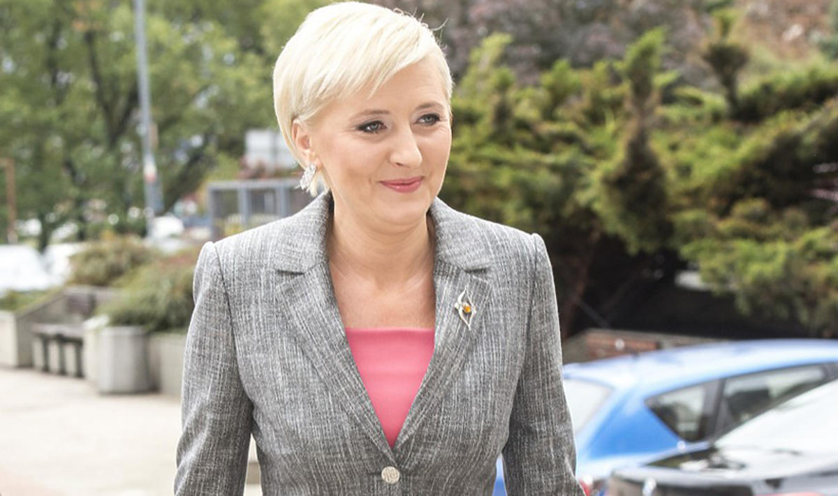 Agata Duda na pokazie filmu "Chce mi się żyć"