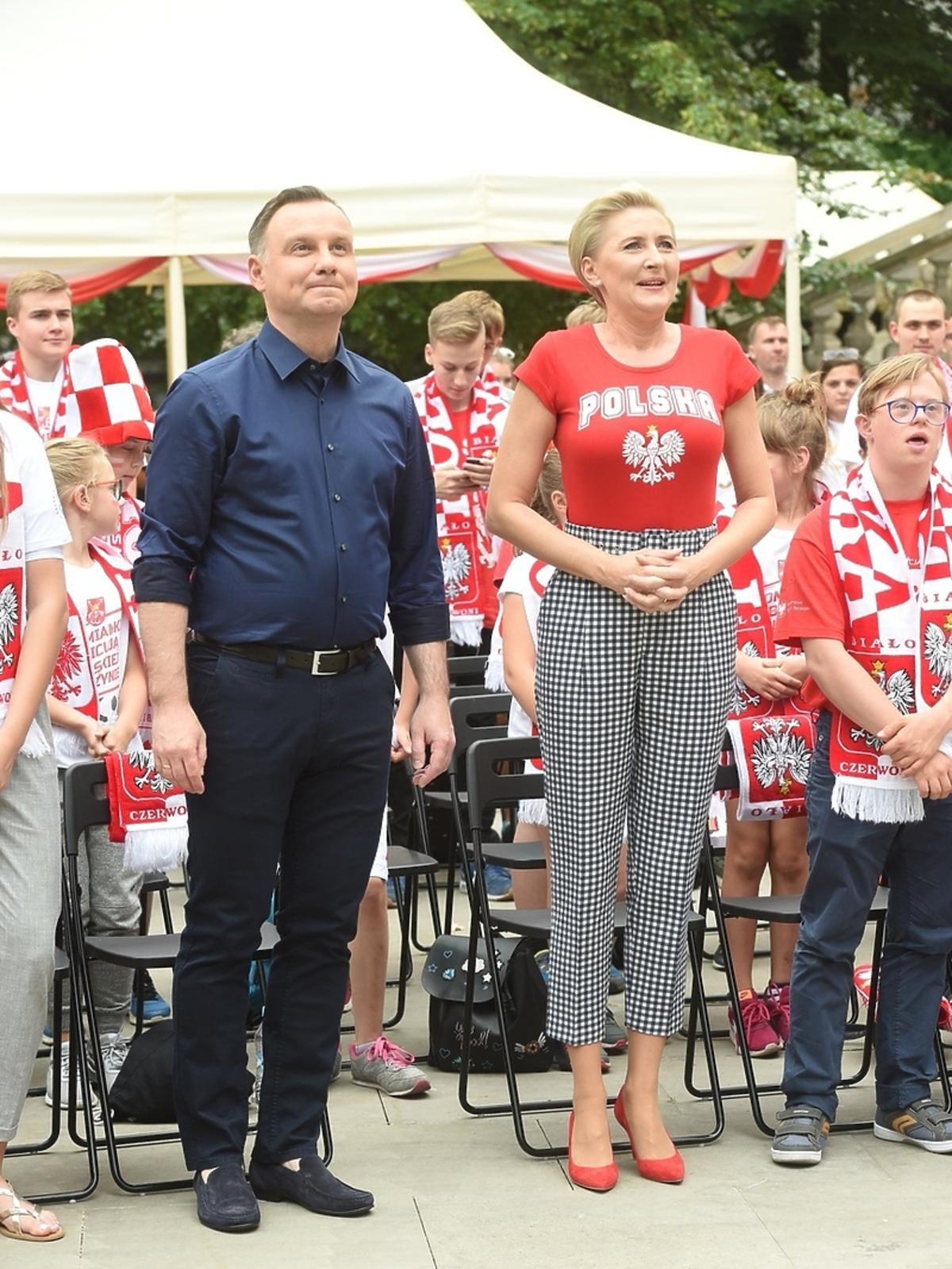 Agata i Andrzej Dudowie kibicowali Polsce