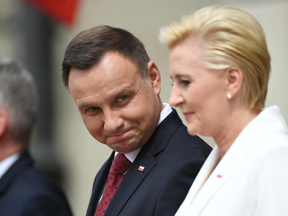 Agata i Andrzej Dudowie w Pałacu Prezydenckim