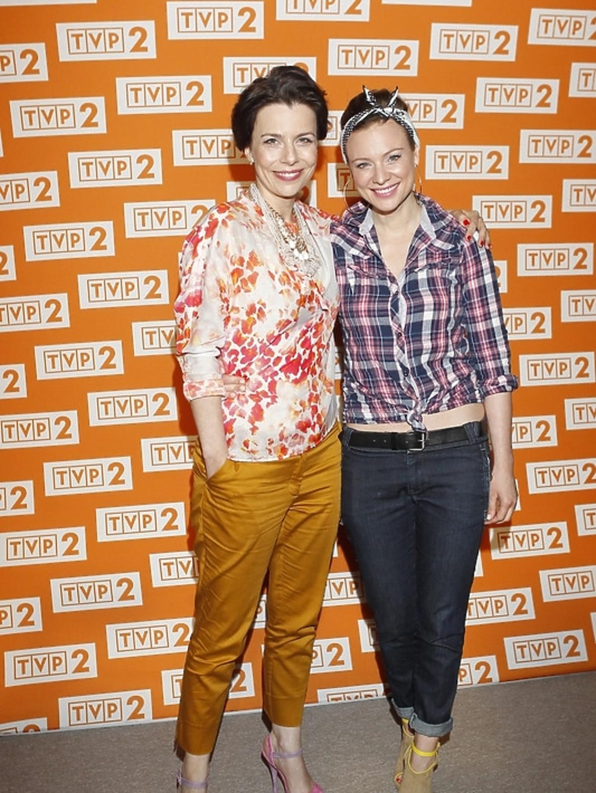 Agata Kulesza i Magdalena Boczarska na konferencji serialu 