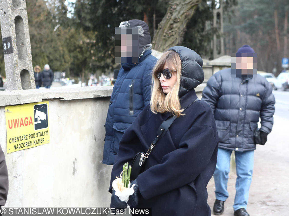 Agnieszka Dygant na pogrzebie Agnieszki Kotulanki
