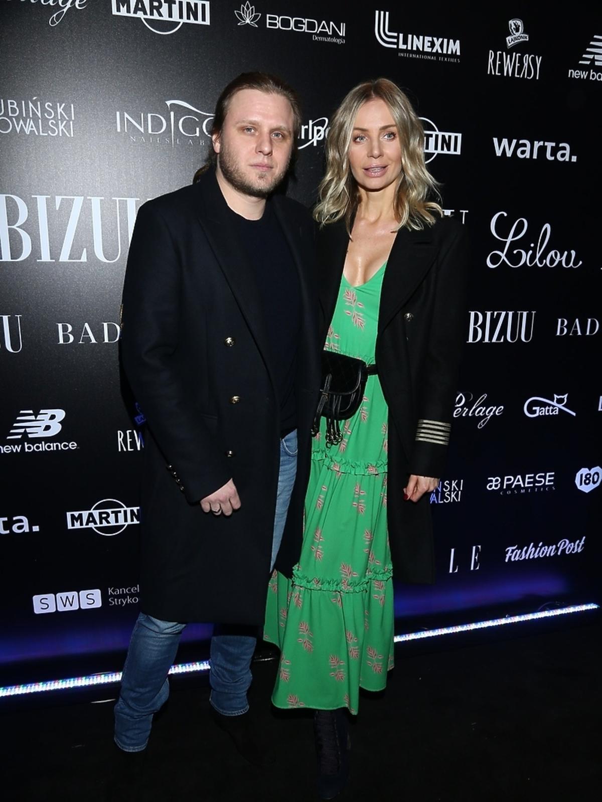 Agnieszka i Piotr Woźniakowie Starakowie na pokazie bizuu
