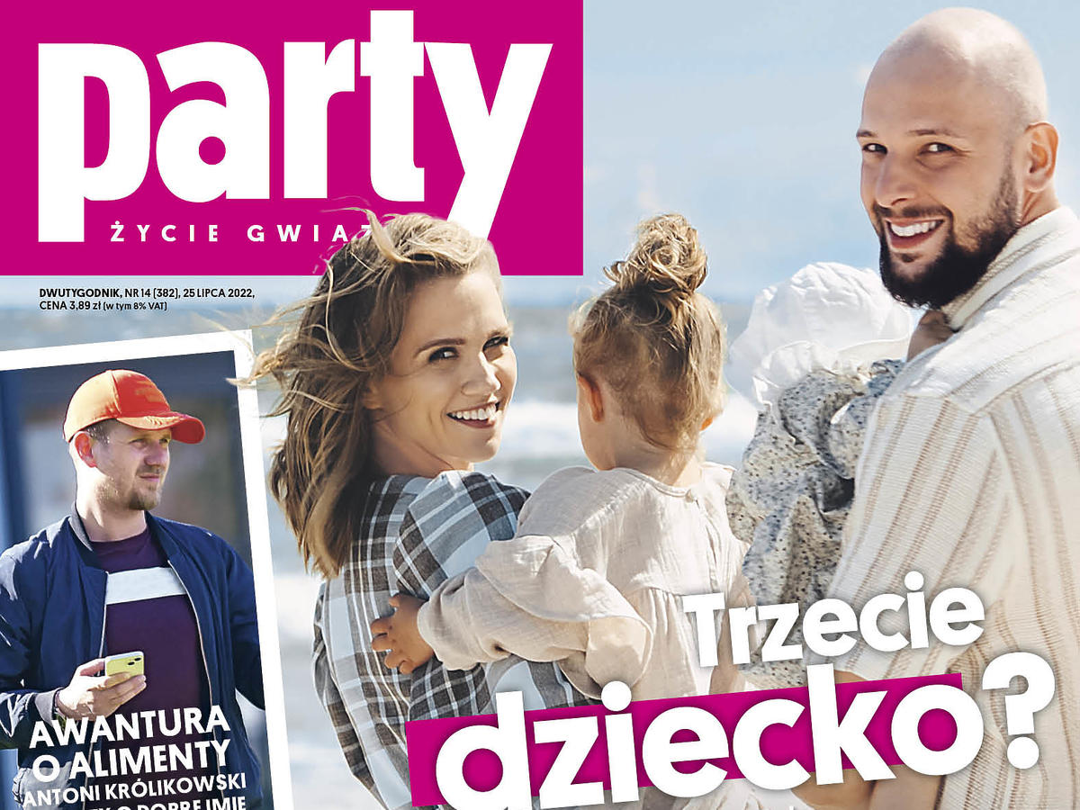 Agnieszka Kaczorowska i Maciej Pela z córkami na okładce Party