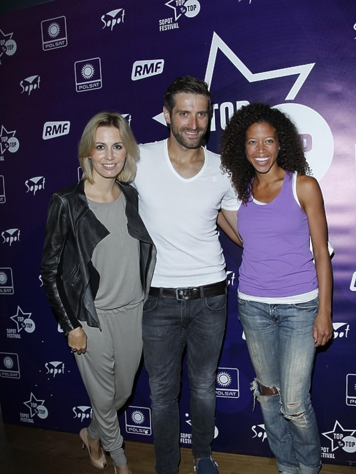 Agnieszka Popielewicz, Maciej Dowbor i Davina Reeves podczas konferencji Sopot Top of the Top Festival 2013