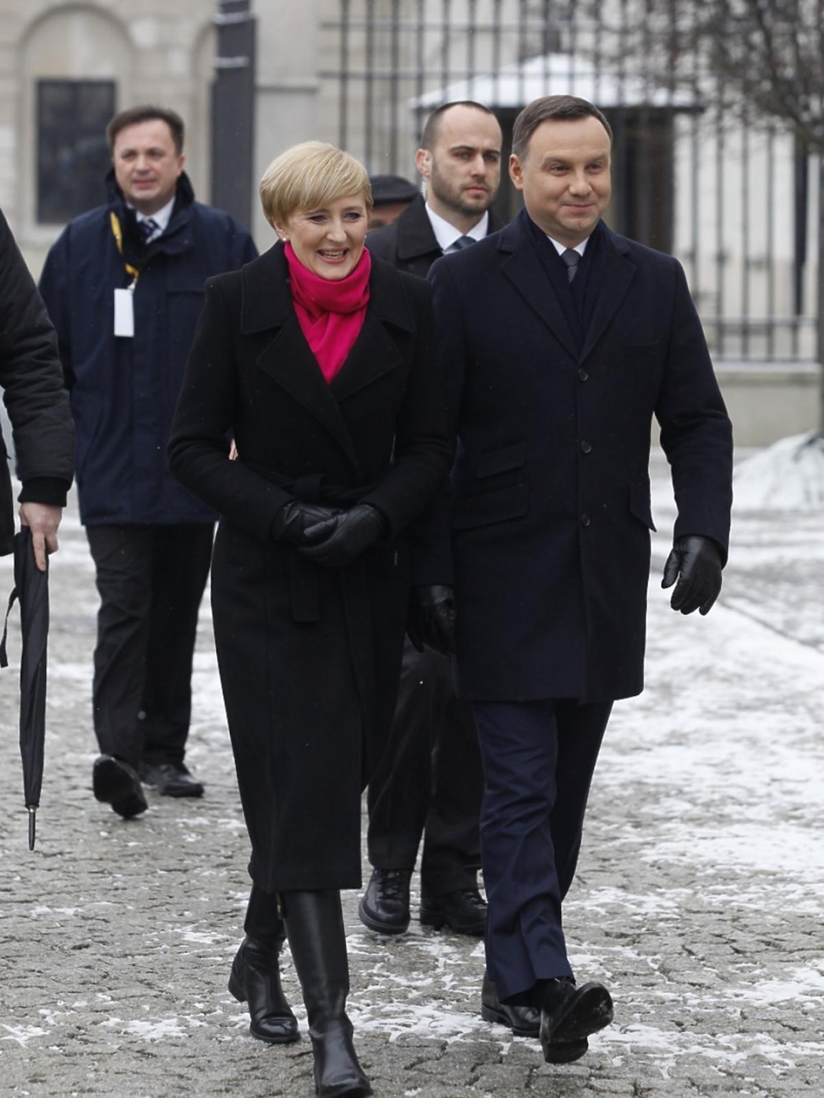 Andrzej Duda i Agata Duda na pochodzie Trzech Króli 2016