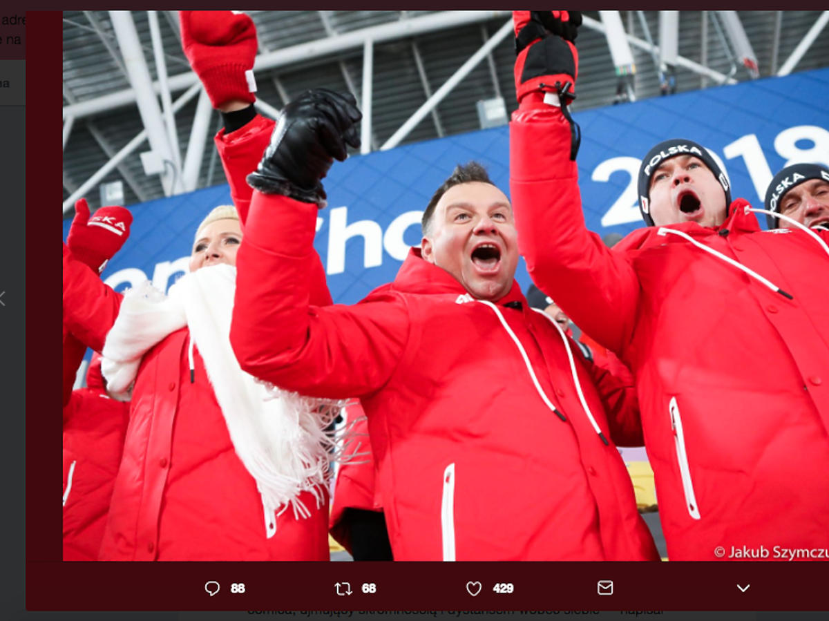 Andrzej Duda i Agata Duda na Zimowych Igrzyskach Olimpijskich kibicują Polakom