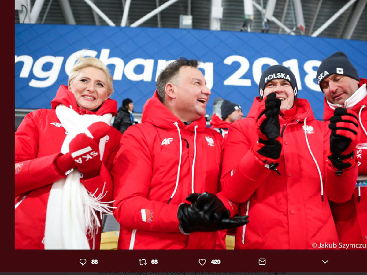 Andrzej Duda i Agata Duda na Zimowych Igrzyskach Olimpijskich kibicują Polakom