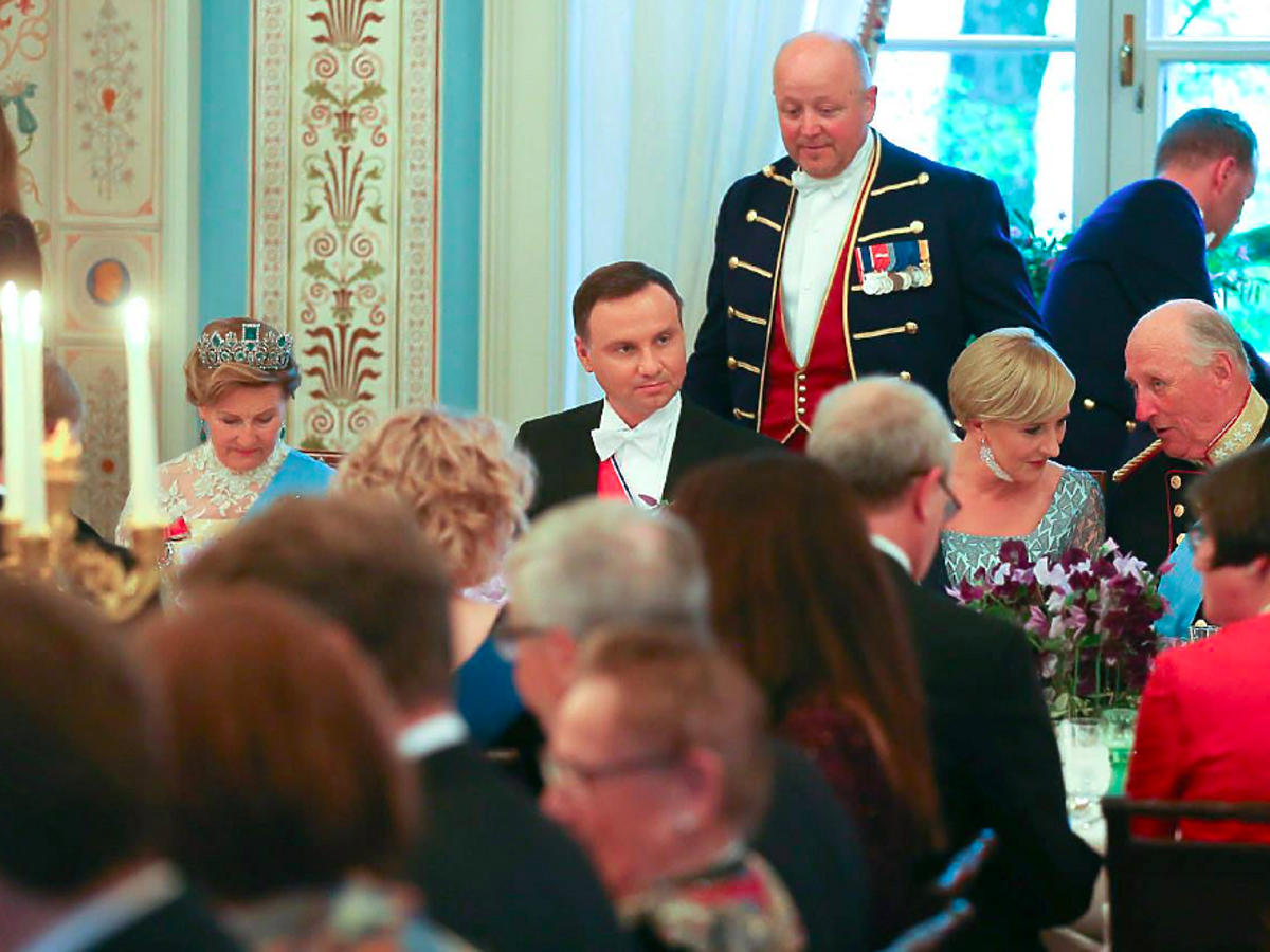 Andrzej Duda i Agata Duda w wizytą w Oslo u pary królewskiej