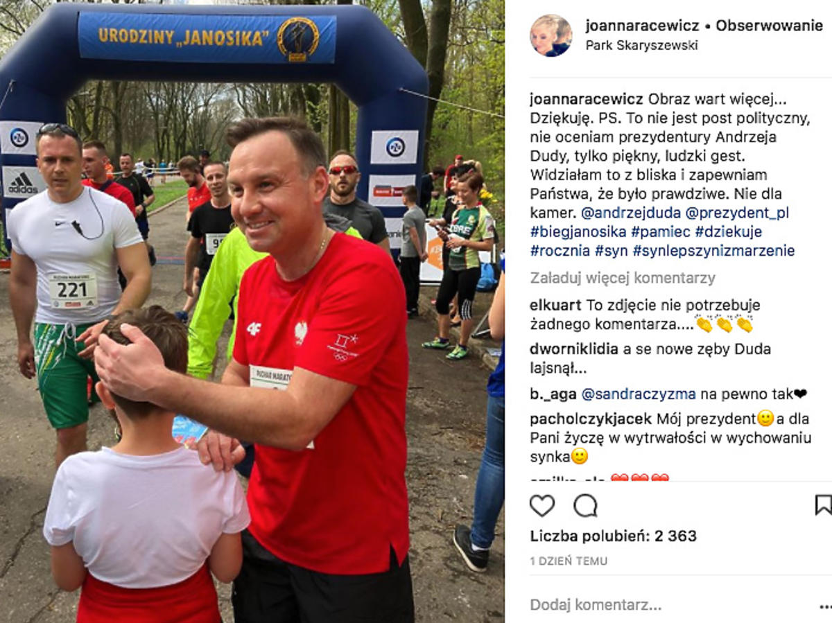 Andrzej Duda podczas biegu