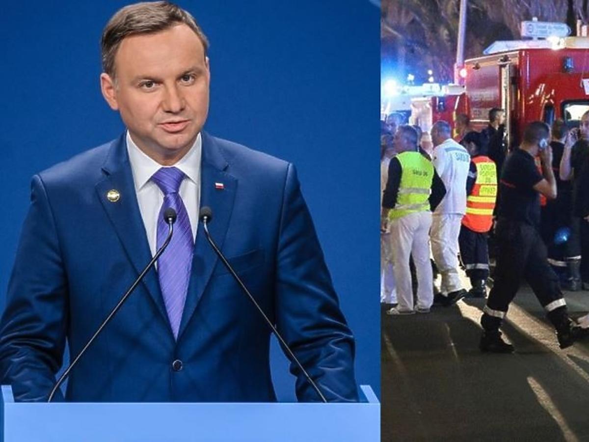 Andrzej Duda w niebieskim garniturze