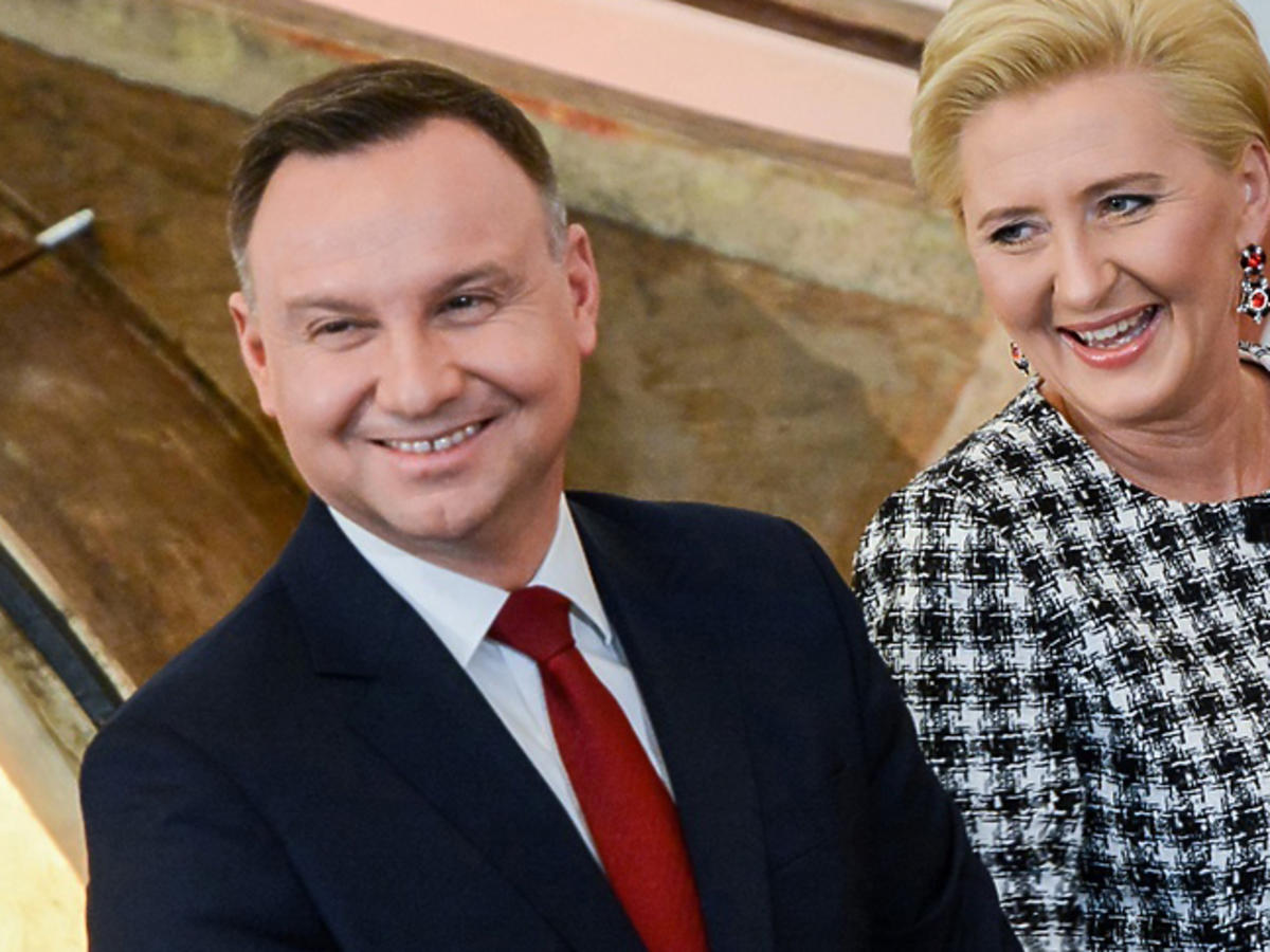 Andrzej i Agata Dudowie na weselu