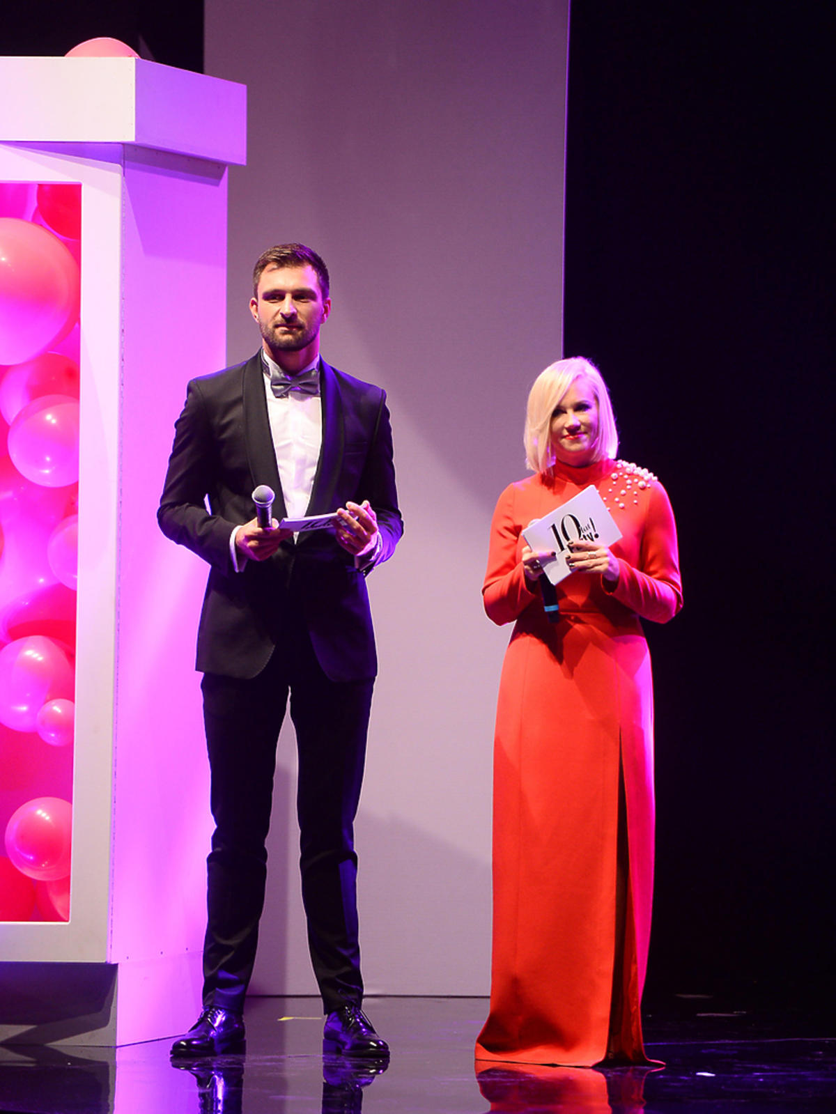 Aneta Wikariak i Mateusz Hładki - prowadzący galę rozdania nagród z okazji 10-lecia Magazynu Party
