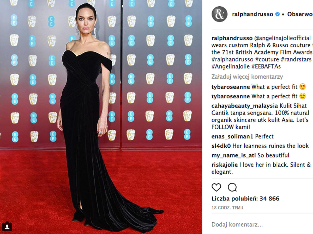 Angelina Jolie na gali BAFTA 2018