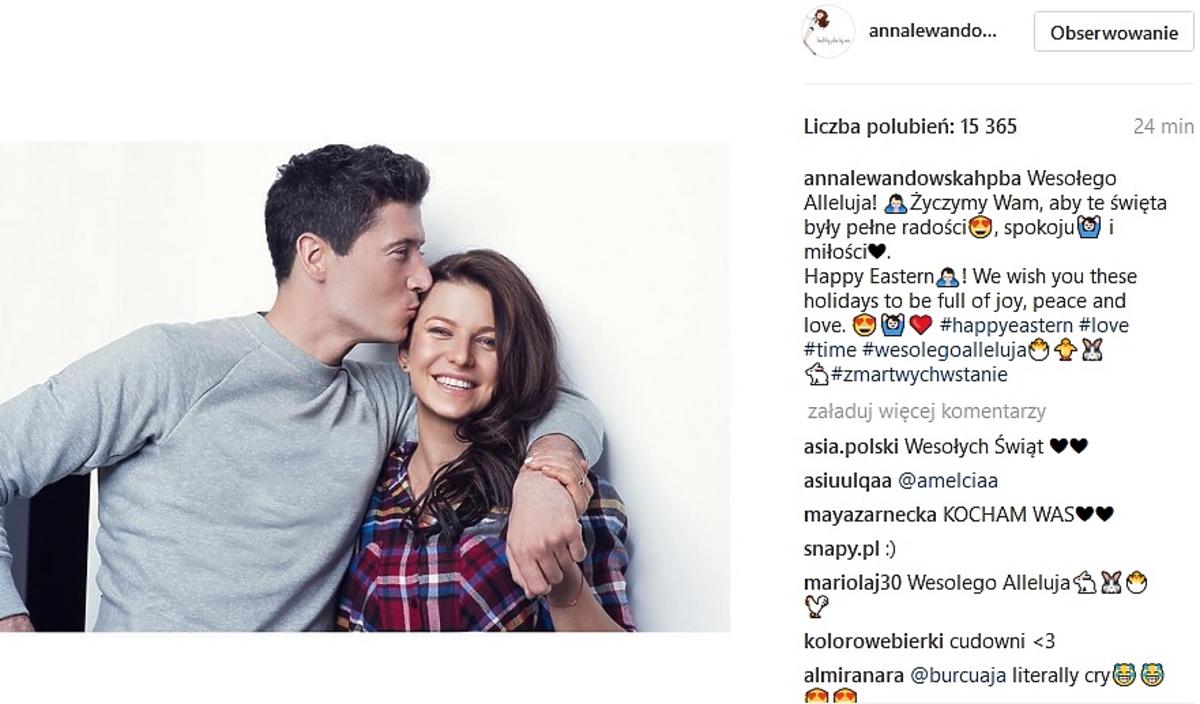 Ania i Robert Lewandowscy składają wielkanocne życzenia