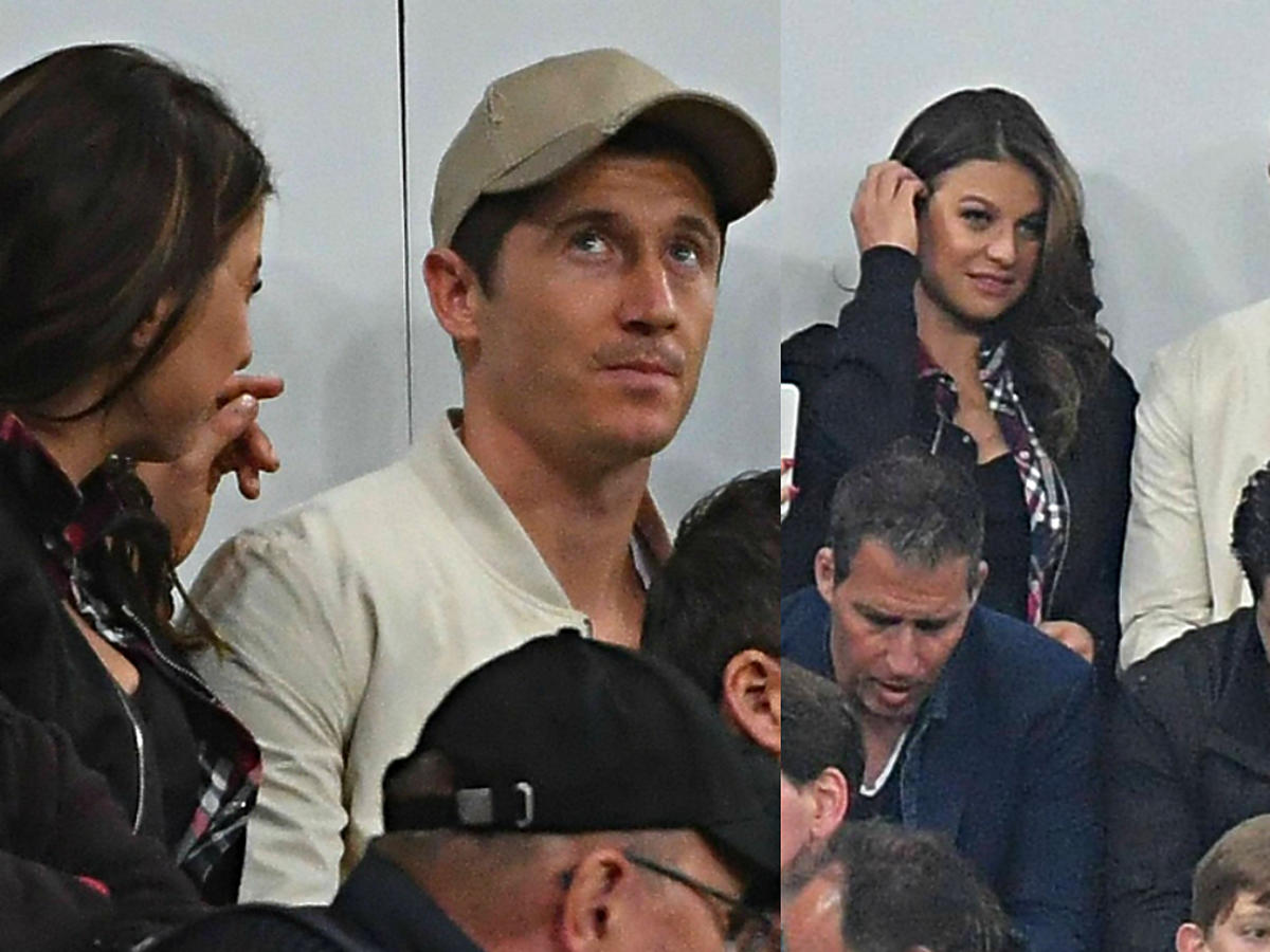 Ania Lewandowska i Robert Lewandowski na meczu