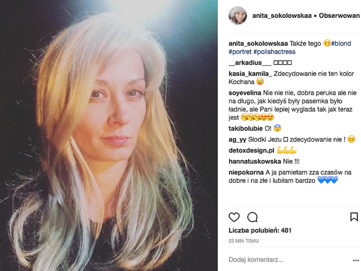 Anita Sokołowska jako blondynka
