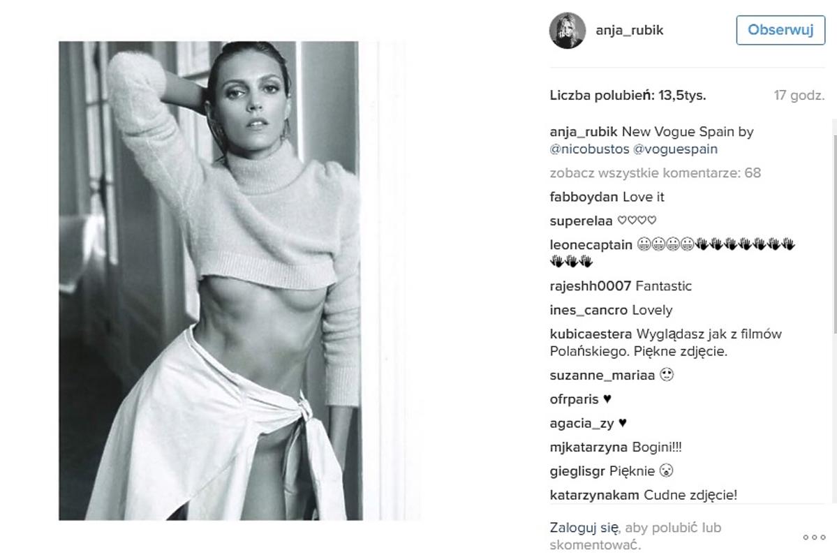 Anja Rubik na Instagramie