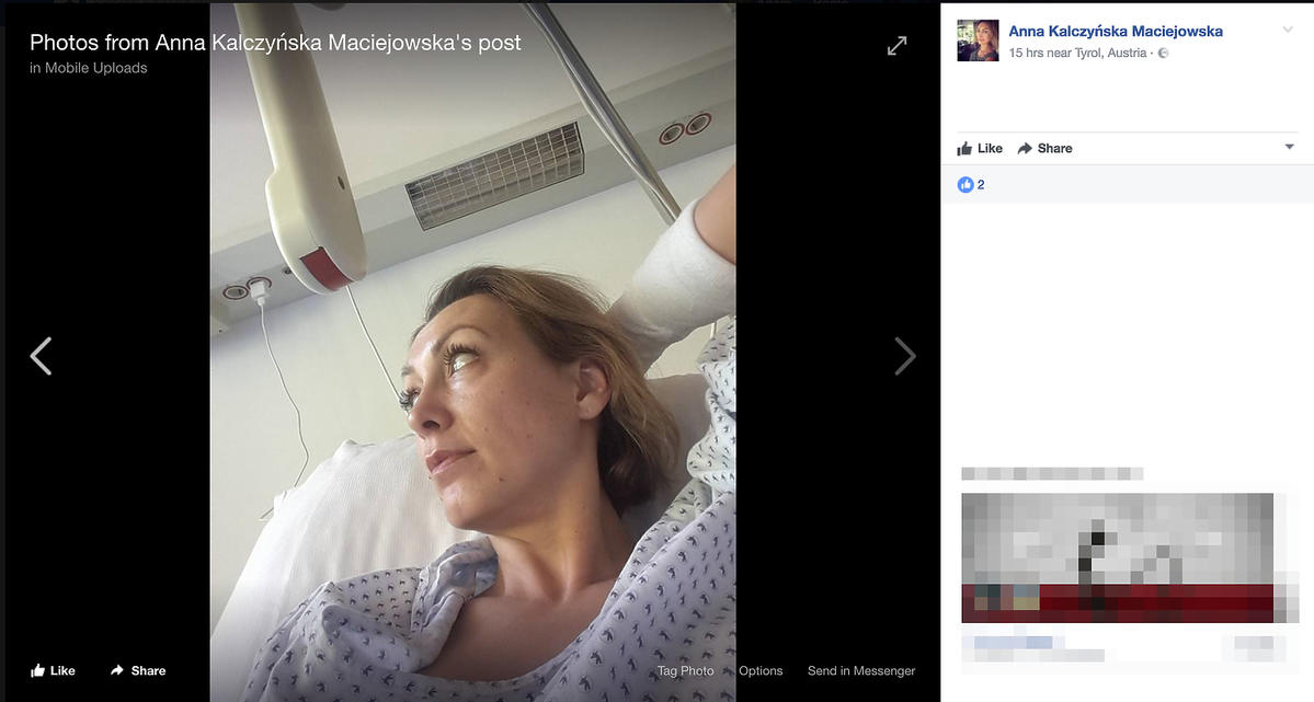 Anna Kalczyńska miała wypadek w Tyrolu - na Facebooku pokazała zdjęcia