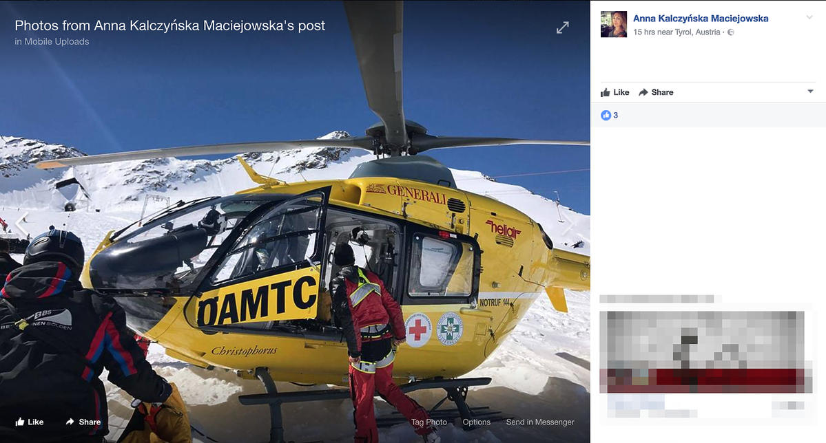 Anna Kalczyńska miała wypadek w Tyrolu - na Facebooku pokazała zdjęcia