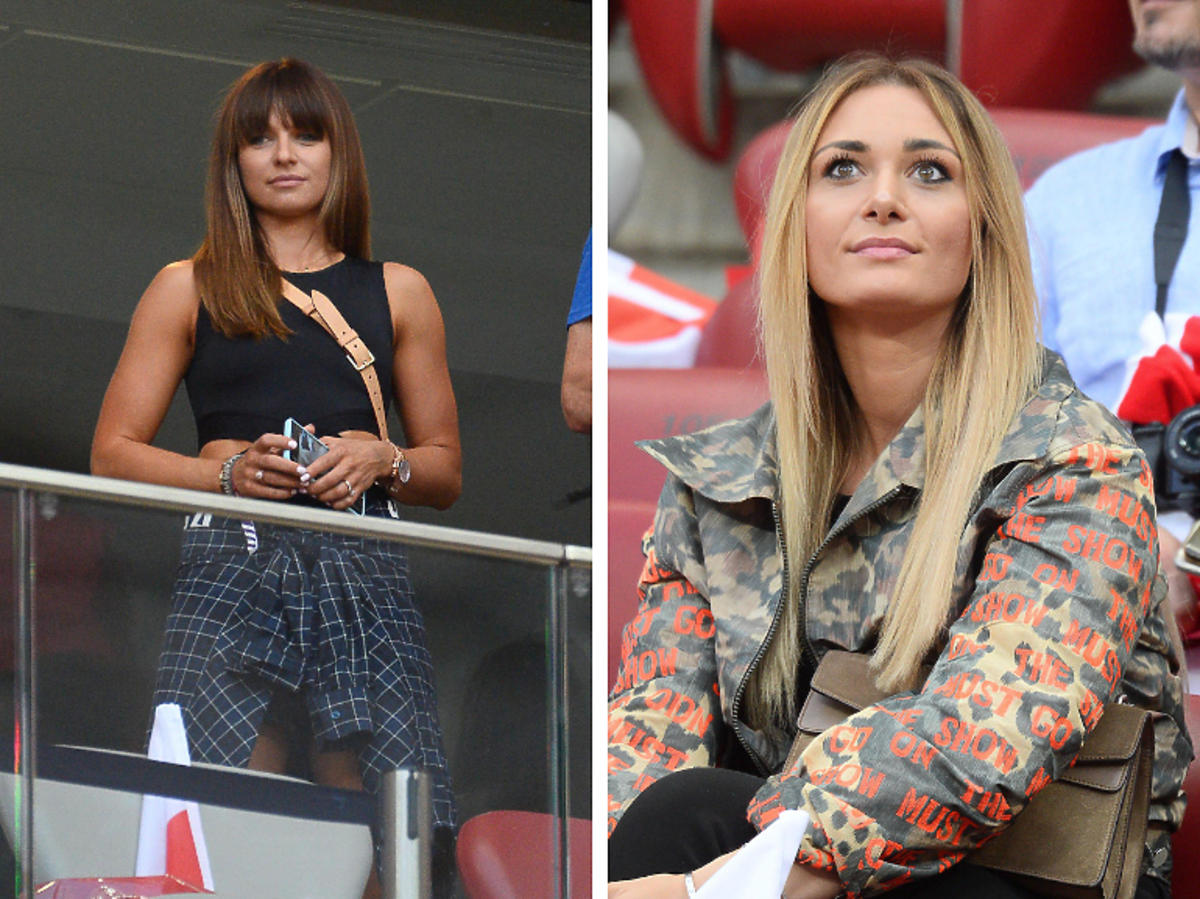 Anna Lewandowska i Jessica Ziółek na meczu Reprezentacji Polski