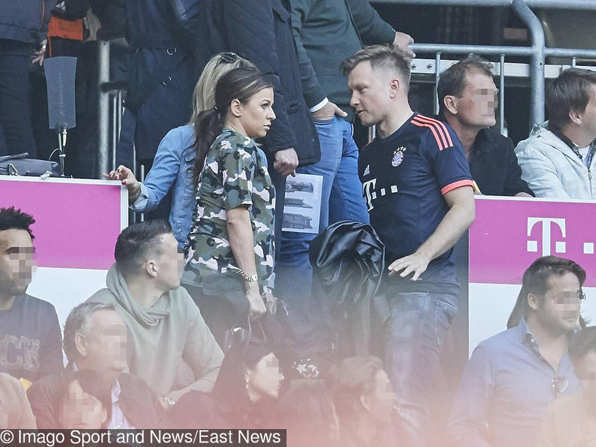 Anna Lewandowska i Kuba Wesołowski na meczu Bayernu