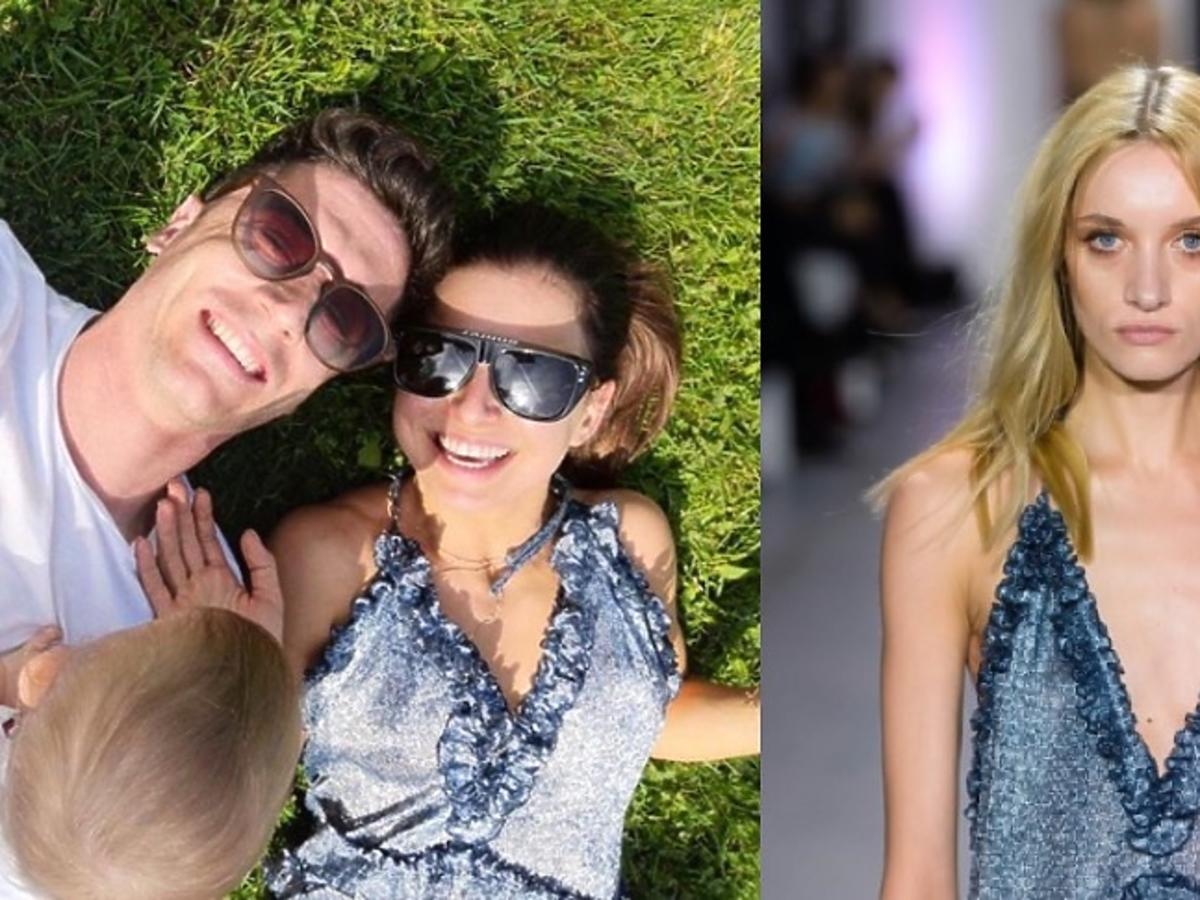 Anna Lewandowska leży na trawie w sukience za 2 tysiące